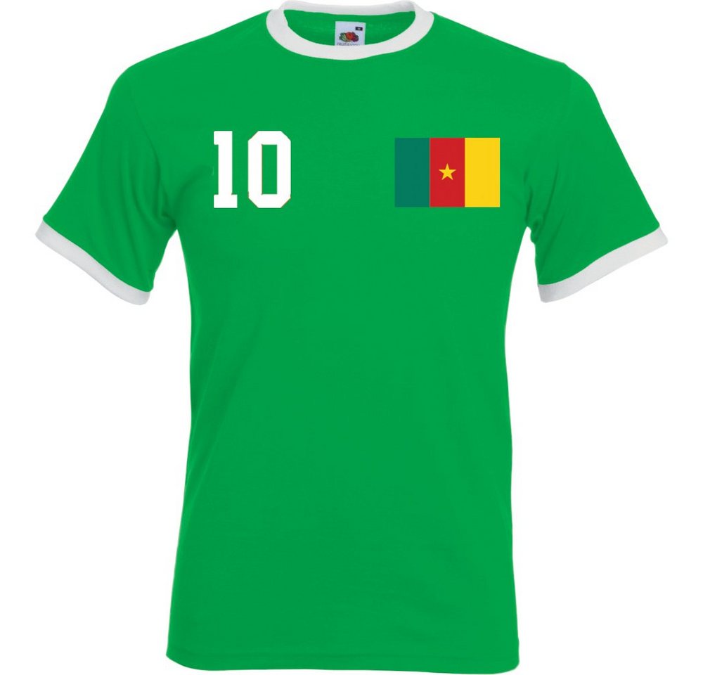 Youth Designz T-Shirt Kamerun Herren Shirt im Fußball Trikot Look mit trendigem Frontprint von Youth Designz
