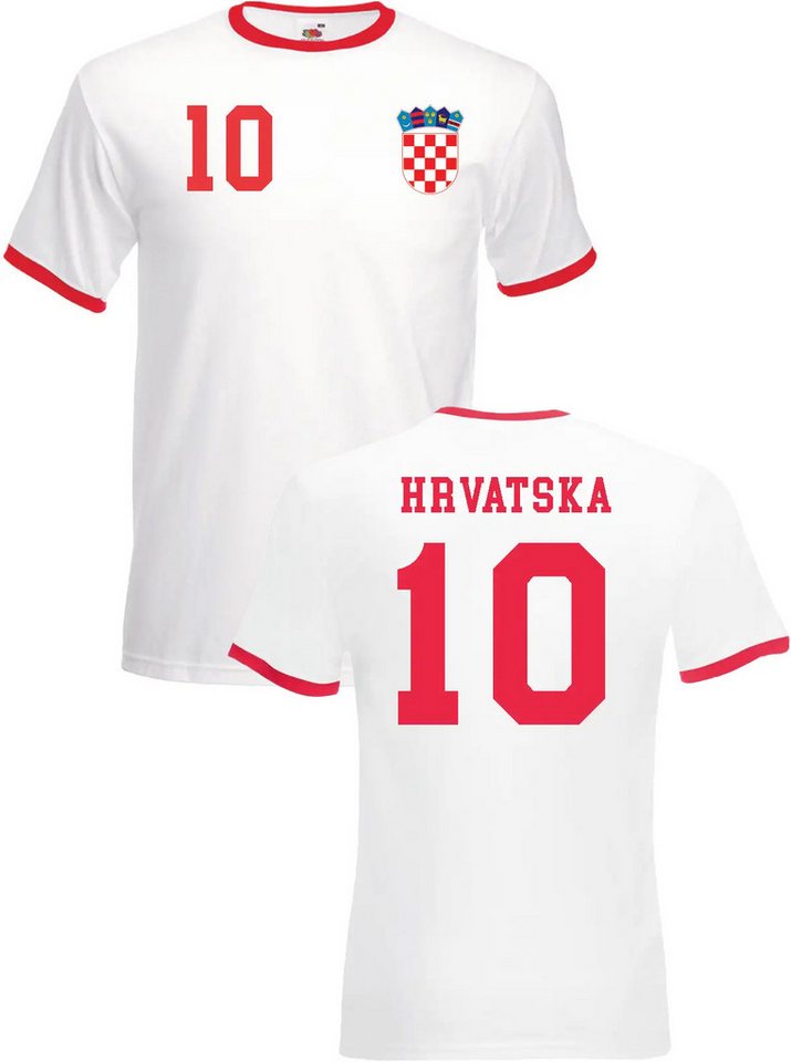 Youth Designz T-Shirt Kroatien Herren T-Shirt im Fußball Trikot Look mit trendigem Motiv von Youth Designz