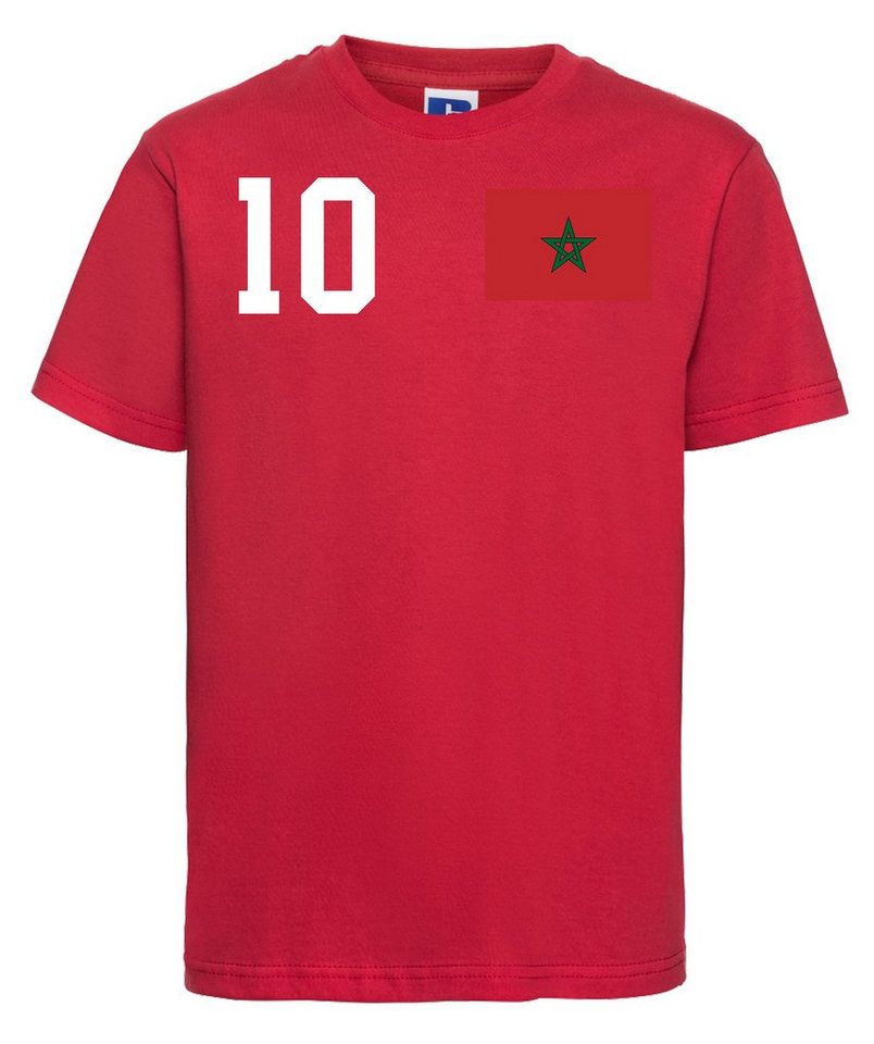 Youth Designz T-Shirt Marokko Kinder T-Shirt im Fußball Trikot Look mit trendigem Motiv von Youth Designz