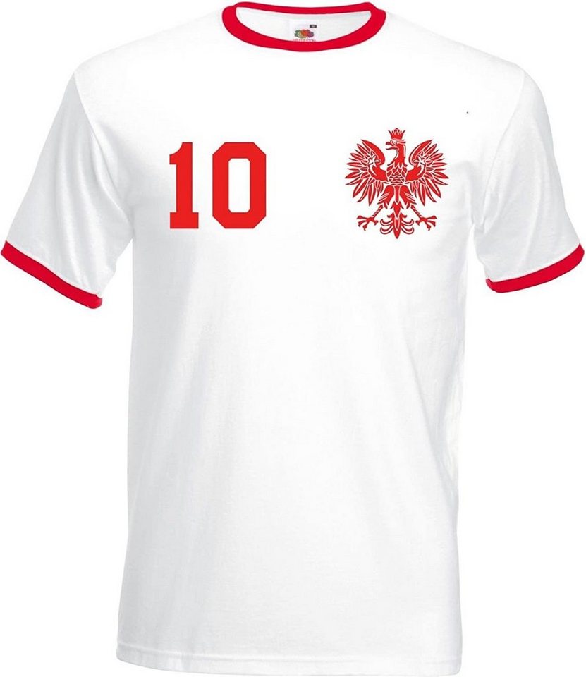 Youth Designz T-Shirt »Polen Herren T-Shirt im Fußball Trikot Look« mit trendigem Motiv von Youth Designz