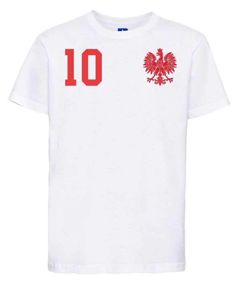 Youth Designz T-Shirt Polen Kinder T-Shirt im Fußball Trikot Look mit trendigem Motiv von Youth Designz