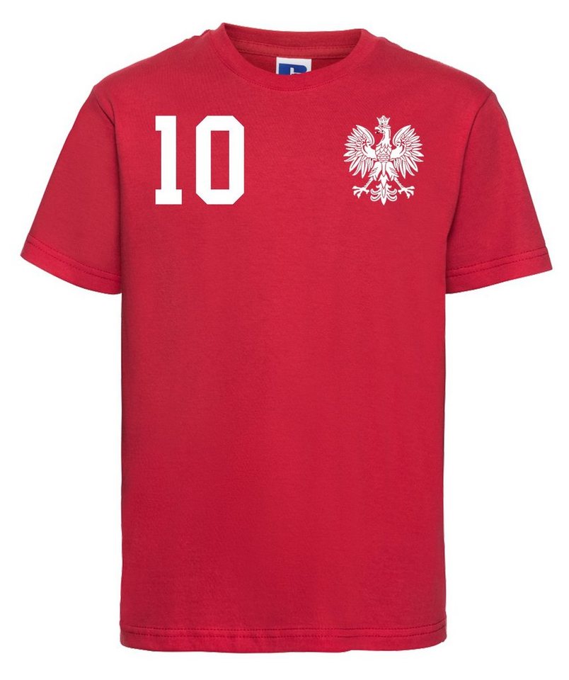 Youth Designz T-Shirt Polen Kinder T-Shirt im Fußball Trikot Look mit trendigem Motiv von Youth Designz