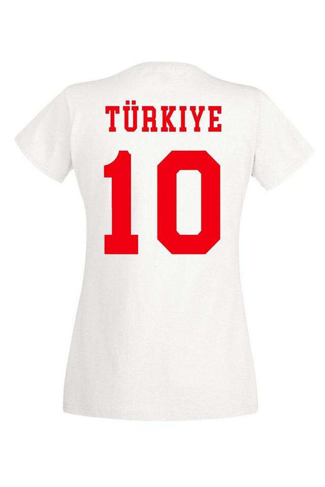 Youth Designz T-Shirt Türkei Damen T-Shirt im Fußball Trikot Look mit trendigem Motiv von Youth Designz