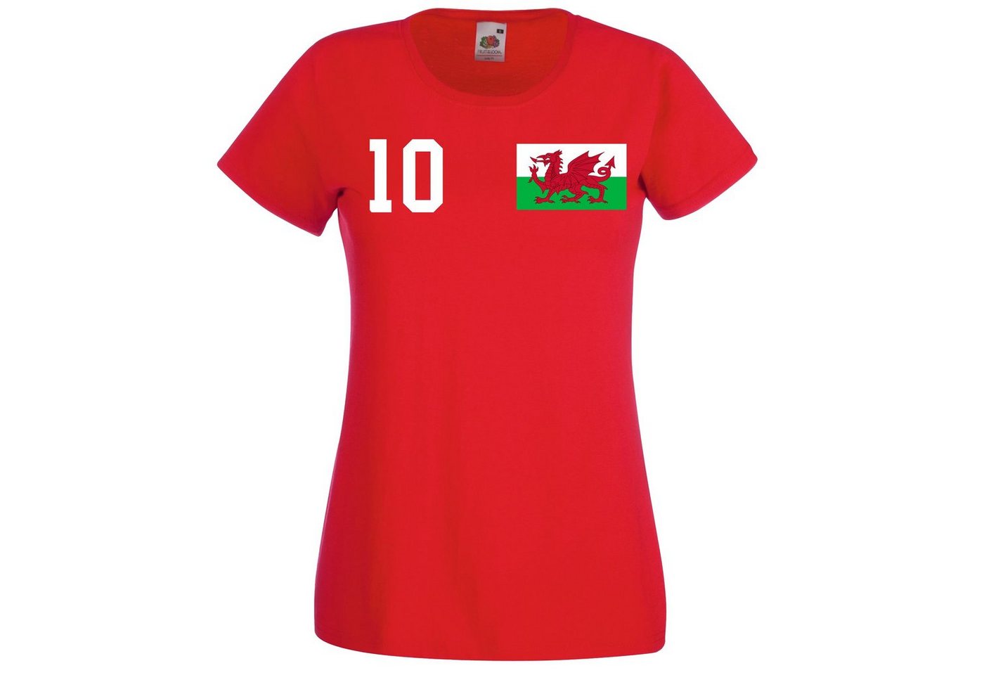 Youth Designz T-Shirt Wales Damen Shirt mit trendigem Trikot Look von Youth Designz