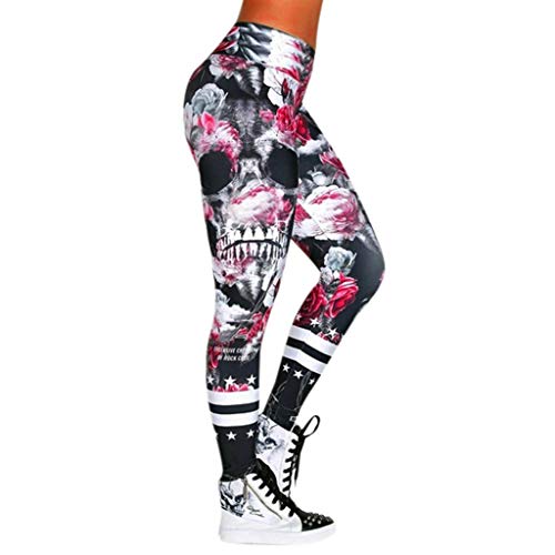 Yowablo Damen Sport Leggings Lange Blickdicht Kompressions Yoga Fitnesshose Sporthose mit Hohe Taille für Workout Gym Jogging (3XL,1D) von Yowablo