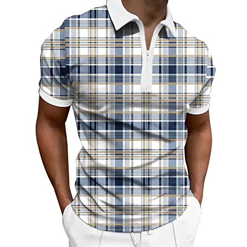 Yowablo Herren Poloshirt Polo Polohemd Kurzarmshirt Shirt Basic Mode Patchwork Shirt Double Color T-Shirts Top Blusen (3XL,Gelb) von Yowablo