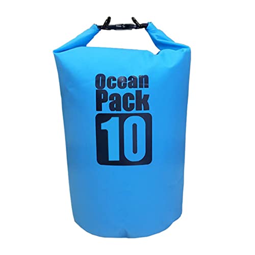 Yoyakie Trockener Sack, 10L wasserdichtes Beutel mit verstellbaren Bändern Ozeanpack trockener Sack für Kajakfahren Rafting Swimming Camping Blau von Yoyakie