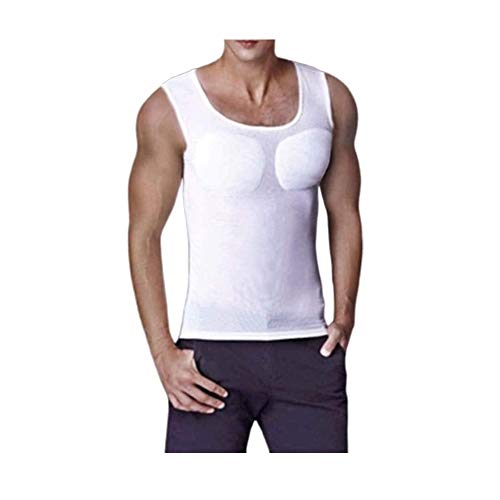 Ypnrd Dress Up Invisible Fake Muscle Unterwäsche Invisible Muscle Bottoming Body Shapewear,Weiß,L von Ypnrd