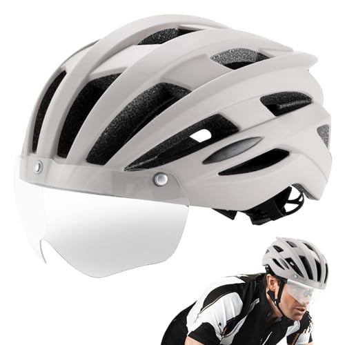 Fahrradhelm für Erwachsene Männer und Frauen, Mountainbike-Helm, Verstellbarer Fahrradhelm, Fahrradhelm mit Abnehmbarer Schutzbrille, Kopfschutz für Profisportler, Standardgröße von Ysvnlmjy