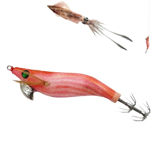 Squid Jig Glow Tintenfisch-Hülsen-Jig – Tintenfisch-Jighaken, fluoreszierendes Angeln, Tintenfisch-Hülse, Tintenfisch-Jigköder, Salzwasserköder für Nachtangeln von Ysvnlmjy