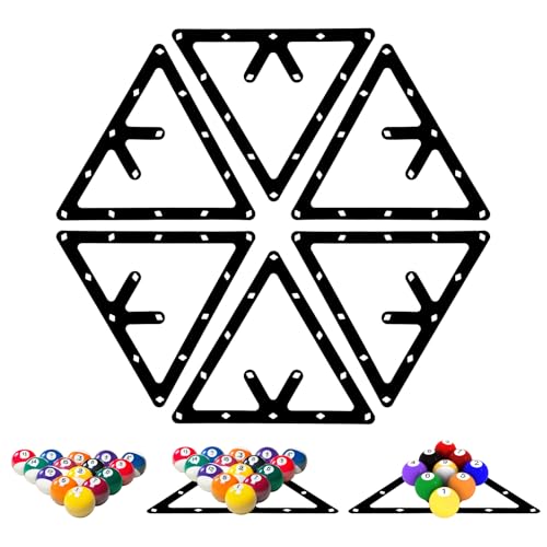 Yuanchu Billard Triangle Set, 6 Stück Magic Billiard Rack Schwarz Billard-Rack Dreieck Billardträger Positionierung Billardkugelständer für 8-Ball 9-Ball und 10-Ball Billard Zubehör für Zuhause und Pr von Yuanchu
