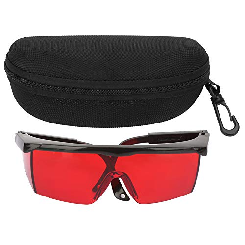 Yuecoom Laserschutzbrille, tragbare PC-Augenlaserschutzbrille Lasersicherheit Anti-Laserbrille für alle Richtungen zur Haarentfernung Blaulicht-UV-Desinfektion(Rot) von Yuecoom