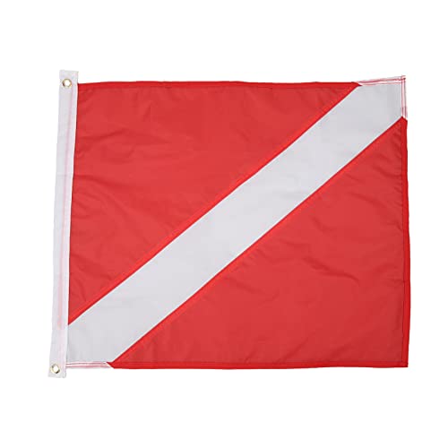 Rot-weiße Taucherflagge, 49 X 59 Cm, Taucherflagge aus Polyester, Internationale Taucherflaggen Zum Angeln, Schnorcheln, Unterwasseraktivitäten, Leuchtende Farben von Yuecoom
