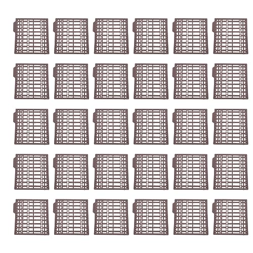 Yuecoom Karpfenhaarstopper, 30 Stück Langlebige Kunststoff-Karpfenangel-Haar-Rig, Gittertyp, Karpfenköderzubehör Für Karpfenangelzubehör(braun) von Yuecoom