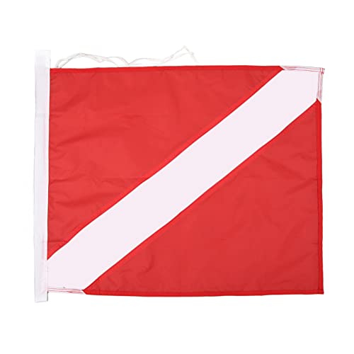 Yuecoom Tauchflagge, Tauchflagge Für Internationales Tauchen, Bootstauchflagge Mit Schwimmkörper, Freitauch-Nylonflagge Zum Tauchen, Speerfischen, Schnorcheln, Rot-weißer Bindeseiltyp von Yuecoom