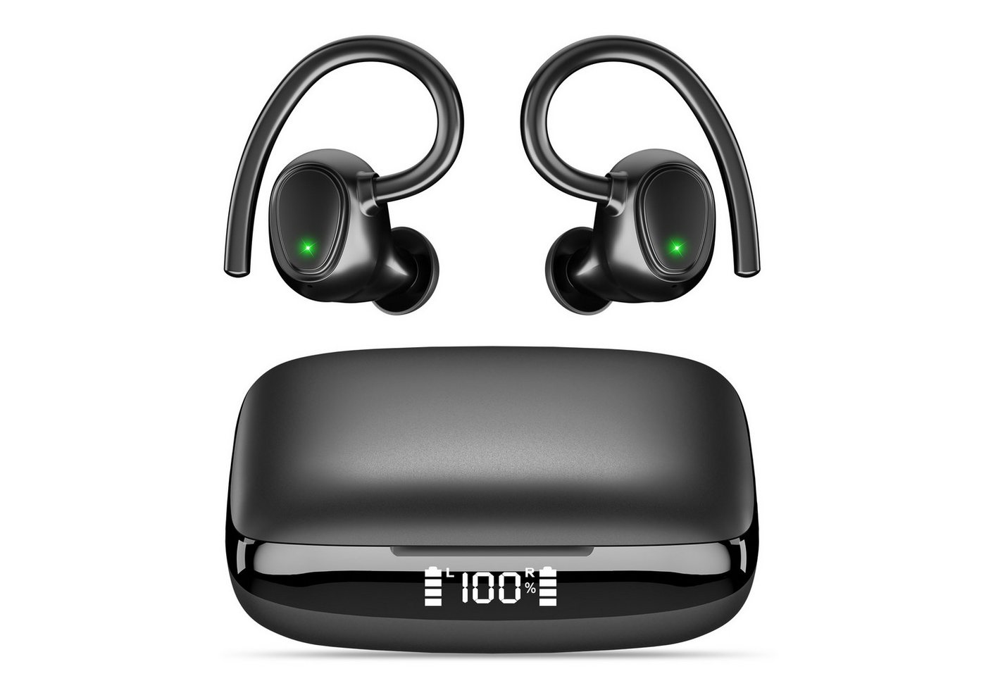 Yuede Bluetooth 5.3 Sportkopfhörer,IP7 Wasserdicht Earbuds In-Ear-Kopfhörer (24H Immersive Bass, mit Digital LED Display, ENC HD Anruf One Step Pairing, 13-mm-Schwingspule) von Yuede