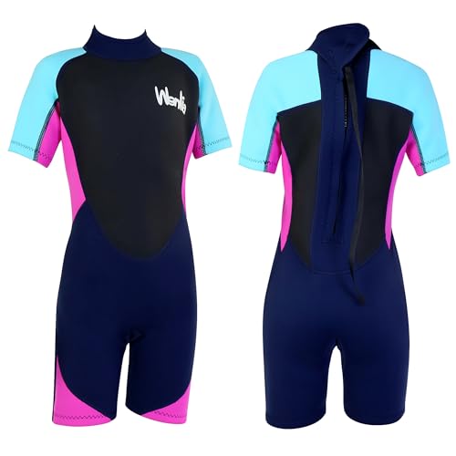 Yueta Kinder Neoprenanzug-2.5mm Neopren Shorty Neoprenanzug Teenager Einteilig UV-Schutz 50+ Badeanzug zum Tauchen, Schwimmen, Surfen von Yueta