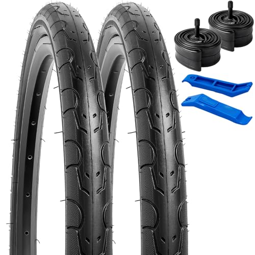 YunSCM 2PCS Faltbarer 20 Zoll Reifen 20x1.50 ETRTO 40-406 und 2Pcs 20 Zoll Schlauch AV32mm Schrader Ventil kompatibel 38-406 Rennräder, Citybikes 20x1.50 Fahrradreifen und schlauche von YunSCM
