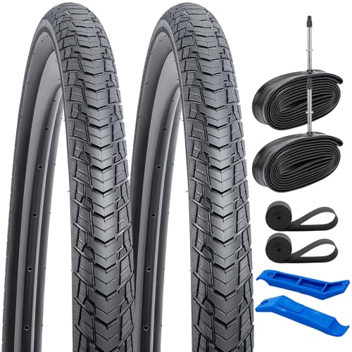 YunSCM 2Pcs Faltbar 28 Zoll Reifen 28x1.25 700x32C Mantel 32-622 Plus 2Pcs 700C Schlauch FV48mm Valve kompatibel 700C City Bikes, Rennräder 700x30C 30-622 Fahrradreifen und schlauche YunSCM 2Pcs Faltbar 28 Zoll Reifen 28x1.25 700x32C Mantel 32-622 Plus 2Pcs 700C Schlauch FV48mm Valve kompatibel 700C City Bikes, Rennräder 700x30C 30-622 Fahrradreifen und schlauche von YunSCM