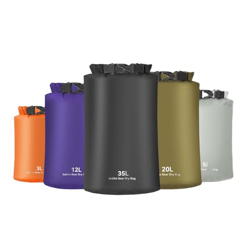 Lightweight Dry Bag, Ultraleicht Packsack, Outdoor Trockenbeutel (3L / 5L / 12L / 20L / 35L) - wasserdichte Packbeutel für Reisen Camping und Wandern (Lila 12L) von Yundxi