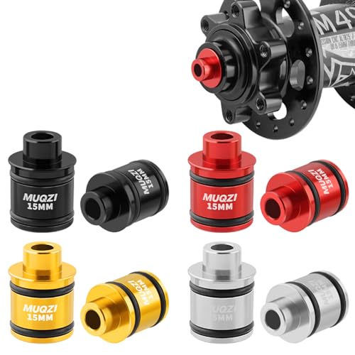 Yundxi Fahrrad Steckachse Adapter MTB 12/15mm zu 9 mm Schnellspanner Umbauadapter für MTB/Rennräder Reitzubehör (Silber,15mm auf 9mm) von Yundxi