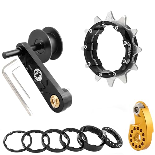 Yundxi Singlespeed Conversion Kit Fahrrad Kettenspanner Umrüstsatz Fixie Kassette 12T13T/14T/15T/16T/17T/18T/19T/20T/21T/22T Zahnräder Fahrradkettenspanner (Schwarz,12 Zähne) von Yundxi