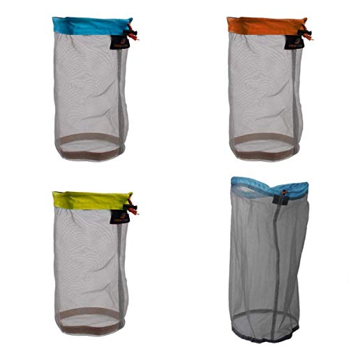 Yundxi Ultra Licht Mesh Zeug Sack Aufbewahrungstasche Packsack Stausack Set für Reise Camping Wassersport (Set of 4pcs) von Yundxi