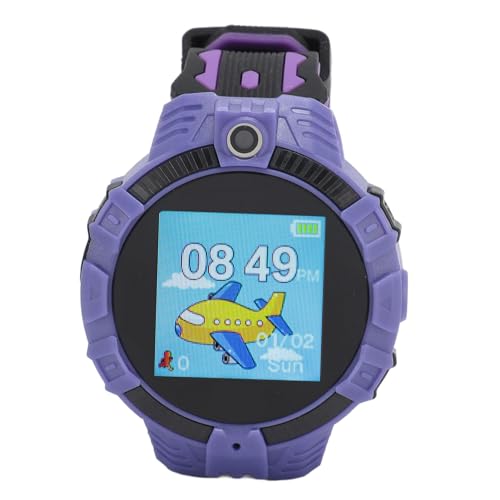 Smartwatch mit 1,3-Zoll-Bildschirm, IP67, wasserdichte HD-Kamera, Multifunktional, Einfache Bedienung für Schulmädchen (violett) von Yunseity