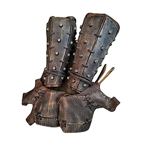 Yusheng Bogenschießen Armschutz 1 Paar Mittelalter Renaissance Gauntlet Hunter Arm Guard Armor Leder Armschiene Für Männer Schießen Handschuh, Brown von Yusheng