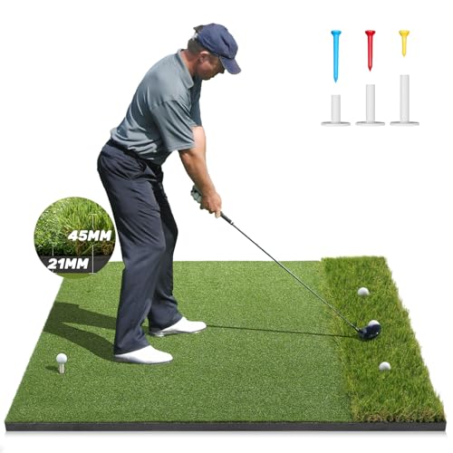 Premium Dual-Turf Golfmatte: 1,5 x 1,2 m verdickt für Hinterhof, Driving Range, Indoor & Outdoor Übung Schlagen, Schaukeln & Chippen, ideales Geschenk für Männer Papa von Ywitio