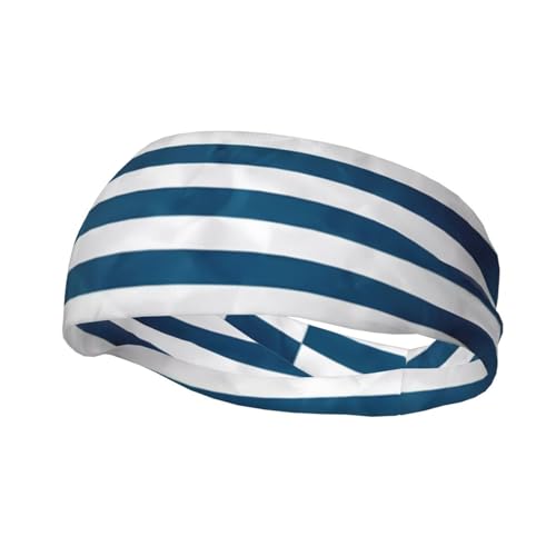 Bedrucktes Sport-Stirnband mit griechischer Flagge, für Damen und Herren, feuchtigkeitsableitendes Workout-Stirnband, Schweißband für Yoga, Fitnessstudio, Tennis, Laufen, Basketball von YzgWjBhd
