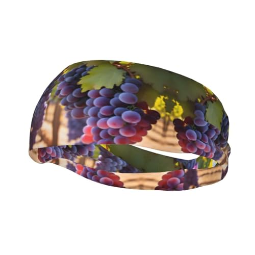 Desert Grapes bedrucktes Sport-Stirnband für Damen und Herren, feuchtigkeitsableitendes Workout-Stirnband, Schweißband für Herren, für Yoga, Fitnessstudio, Tennis, Laufen, Basketball von YzgWjBhd