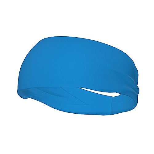 Einfarbiges blaues Sport-Stirnband für Damen und Herren – feuchtigkeitsableitendes Workout-Stirnband – Schweißband für Herren, für Yoga, Fitnessstudio, Tennis, Laufen, Basketball von YzgWjBhd