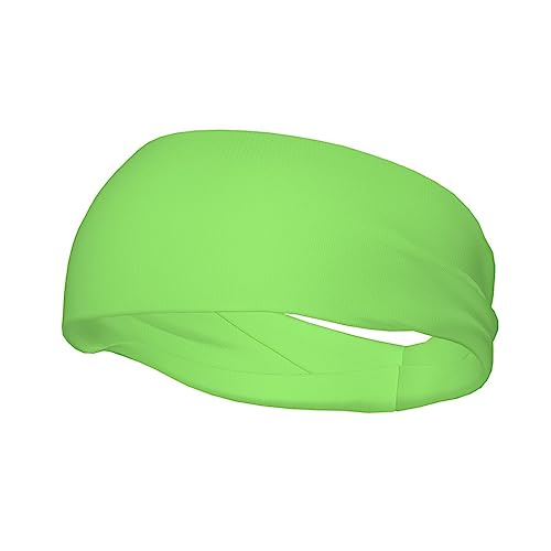 Einfarbiges hellgrünes Sport-Stirnband für Damen und Herren – feuchtigkeitsableitendes Workout-Stirnband – Schweißband für Herren, für Yoga, Fitnessstudio, Tennis, Laufen, Basketball von YzgWjBhd