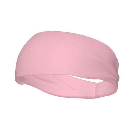 Einfarbiges rosa bedrucktes Sport-Stirnband für Damen und Herren – feuchtigkeitsableitendes Workout-Stirnband – Schweißband für Herren, für Yoga, Fitnessstudio, Tennis, Laufen, Basketball von YzgWjBhd