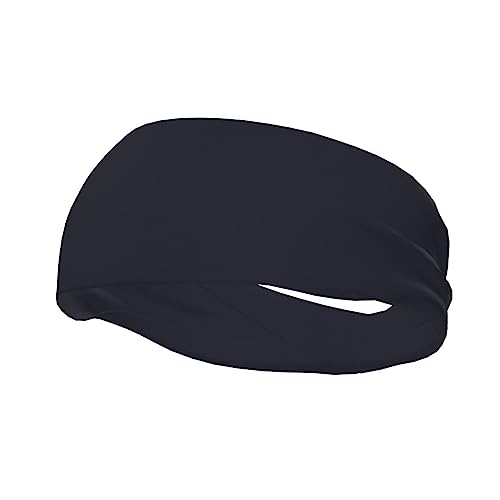 Einfarbiges schwarzes bedrucktes Sport-Stirnband für Damen und Herren – feuchtigkeitsableitendes Workout-Stirnband – Schweißband für Herren, für Yoga, Fitnessstudio, Tennis, Laufen, Basketball von YzgWjBhd