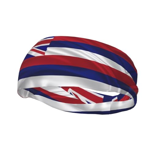 Hawaii-Flagge, bedrucktes Sport-Stirnband für Damen und Herren, feuchtigkeitsableitendes Workout-Stirnband, Schweißband für Yoga, Fitnessstudio, Tennis, Laufen, Basketball von YzgWjBhd