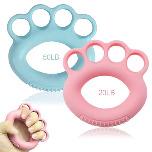 2 Stücke Handgriffstärker Silikon Handtrainer, Unterarm 4 Finger Handgrifftrainer Silikonringe für Muskeltraining Sport, Klettern, Bouldern, Fitness, verbesserte Handkraft und Stressabbau von YzmrBdqc