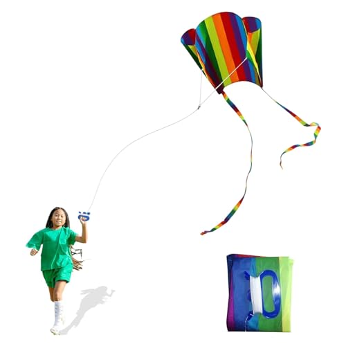 Drachen für Kinder, Beach Kite Rainbow, Regenbogendrachen, Bunter Taschendrachen mit Langem Schwanz, Outdoor-Aktivitäten für Anfänger, Kinder und Erwachsene, Geschenk für Jungen und Mädchen von YzmrBdqc