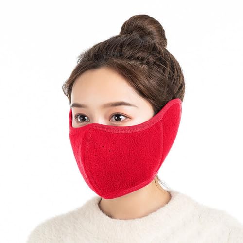 YzoTek 2 x Unisex Winter Wärmen Maske mit Ohrenabdeckung - 360 Grad Wickeln Staubdicht Atmungsaktiv Halbgesicht Mundschutz Gesicht Ohrenklappen von YzoTek