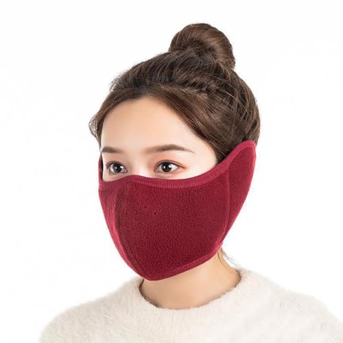 YzoTek Unisex Winter Wärmen Maske mit Ohrenabdeckung - 360 Grad Wickeln Staubdicht Atmungsaktiv Halbgesicht Mundschutz Gesicht Ohrenklappen von YzoTek