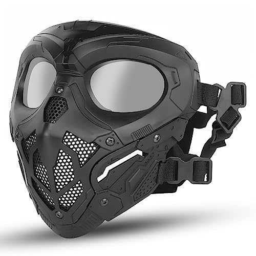 Yzpacc Airsoft Vollgesichtsmaske für Paintball Radfahren Motorrad Reiten Schutz Gesichtsmaske Halloween Party Kostüm Gruselige Halloween Maske von Yzpacc