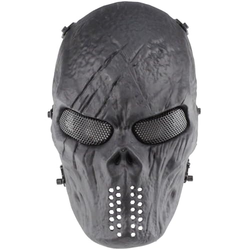 Yzpacc Vollgesichts-Maske, Airsoft-Maske mit Metallnetz-Augenschutz M06, taktische Airsoft-Maske, Schutz, Paintball-Maske, für Halloween CS Survival Games (BK) von Yzpacc