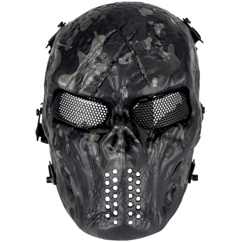 Yzpacc Vollgesichts-Maske, Airsoft-Maske mit Metallnetz-Augenschutz M06, taktische Airsoft-Maske, Schutz, Paintball-Maske für Halloween CS Survival Games (BCP) von Yzpacc