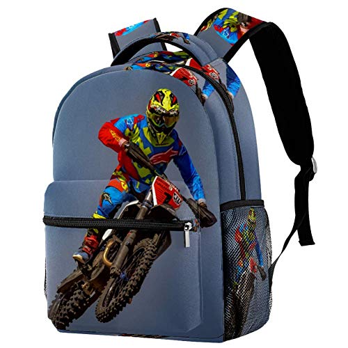 Schultasche Moto-Cross ergonomischer Leichtgewicht Schultaschen Kinderrucksack für Teenager Mädchen Jungen 29.4x20x40cm von Z&Q