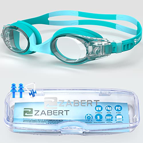 ZABERT Kinder Schwimmbrille Taucherbrille, Antibeschlag UV-Schutz für 3 4 5 6 7 8 9 10 11 12 Jahre blauer See von ZABERT