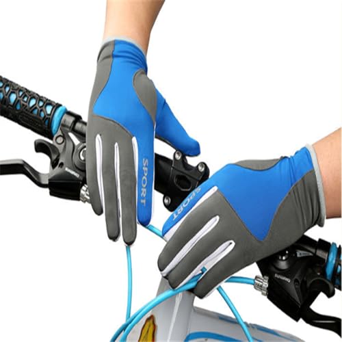 ZAJIWFG Angeln Handschuhe, Outdoor Radfahren Klettern Klettern Sonnenschutz Breathable Screen-Handschuhe, Fitness-Handschuhe (Blau),1#,L von ZAJIWFG