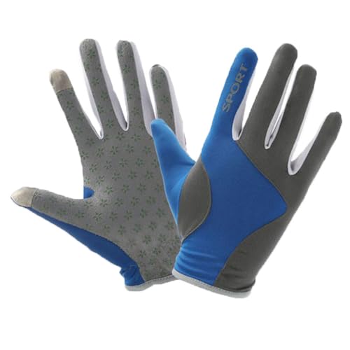 ZAJIWFG Outdoor-Sport-Handschuhe, Außenreit Climbing Klettern Angeln Sonnenschutz Screen-Handschuhe, Fitness-Handschuhe (Blau),2#,L von ZAJIWFG