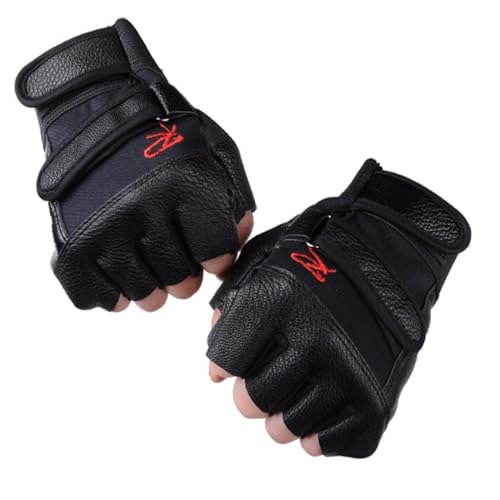 ZAJIWFG Outdoor-Sport-Handschuhe, Herren-Motorrad-Anti-Rutsch-Reithandschuh, Leder Screen-Handschuhe (Schwarz) von ZAJIWFG