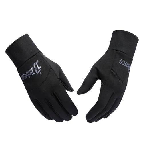 ZAJIWFG Outdoor-Sport-Handschuhe, Winter Plus Velvet Padded Reiten Oder Fahren Rennen Screen-Handschuhe, Alpine Ski-Handschuhe (Schwarz),2# von ZAJIWFG